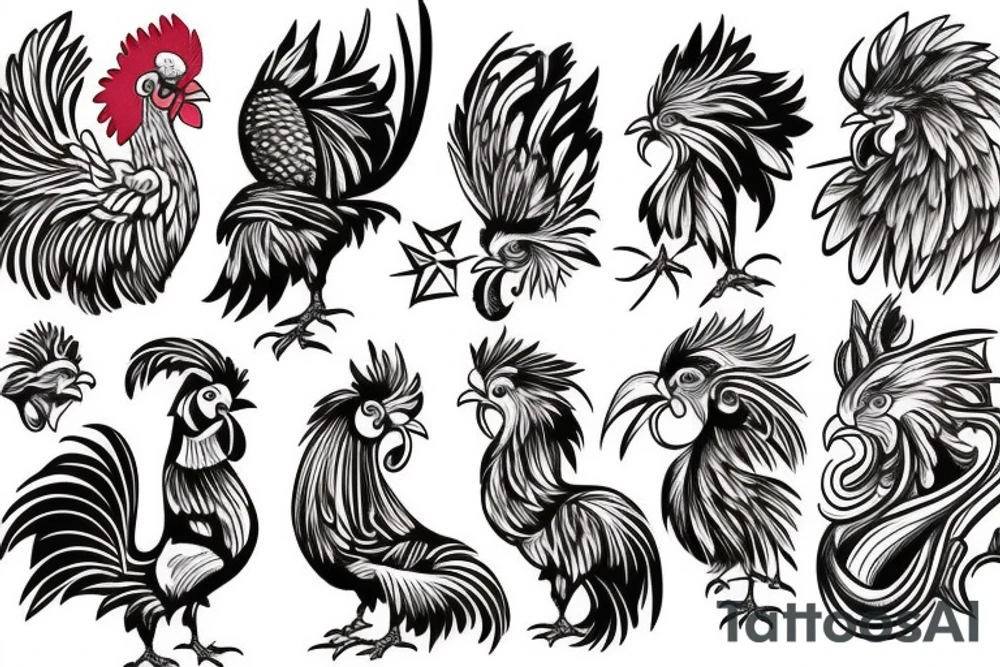rooster tattoo idea