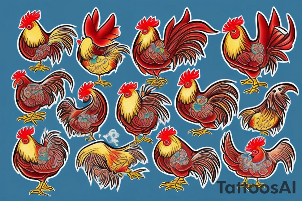 rooster tattoo idea