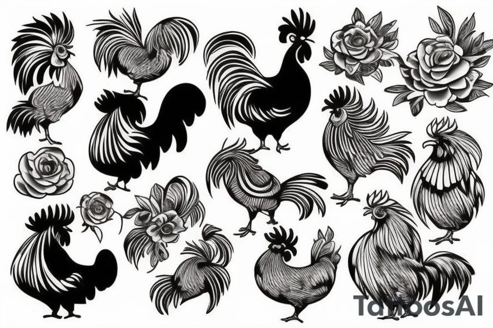 rooster tattoo idea
