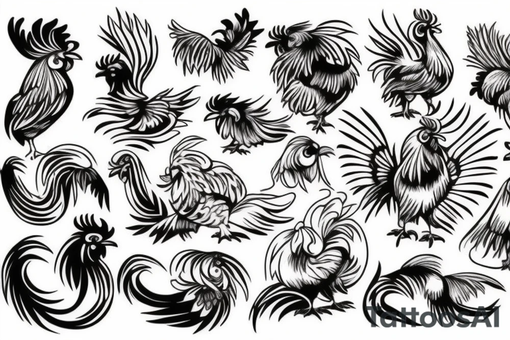 rooster head tattoo idea