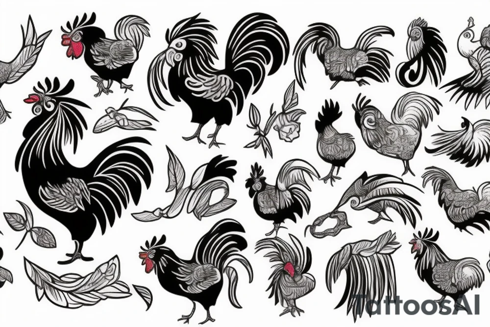 rooster head tattoo idea