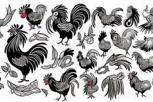 rooster head tattoo idea