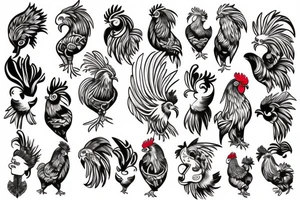 rooster head tattoo idea