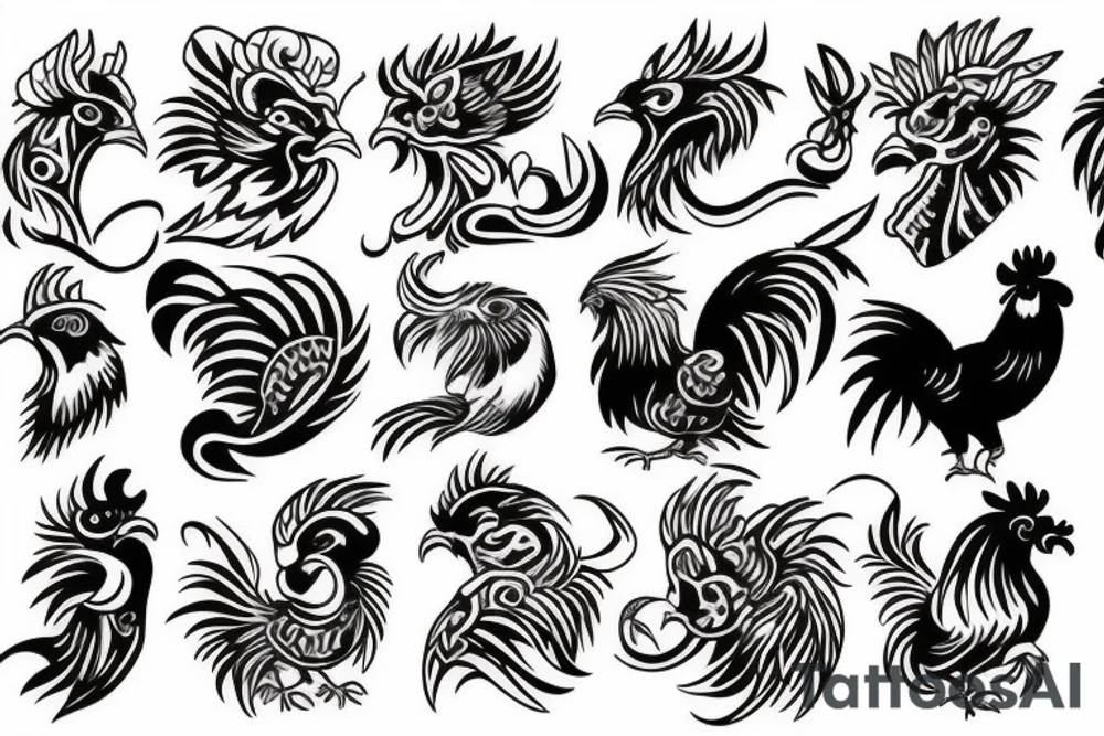 rooster head tattoo idea