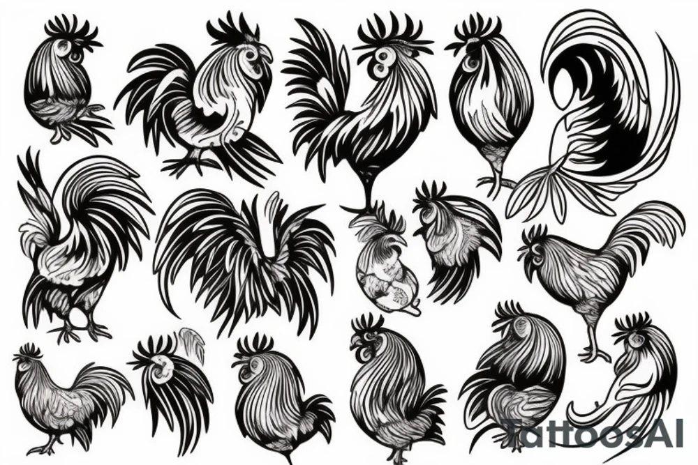 rooster head tattoo idea