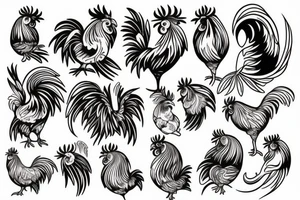 rooster head tattoo idea