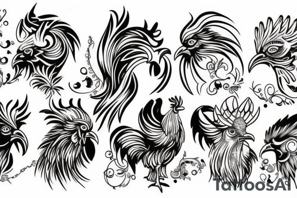rooster head tattoo idea