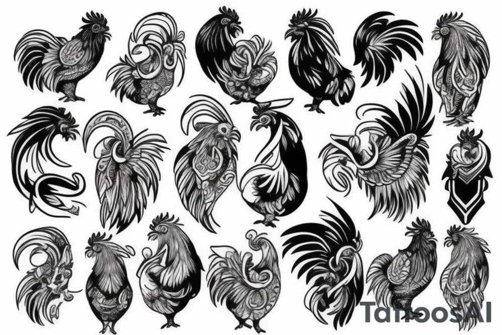 rooster head tattoo idea