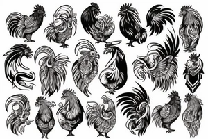 rooster head tattoo idea