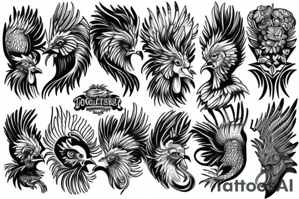 rooster head tattoo idea
