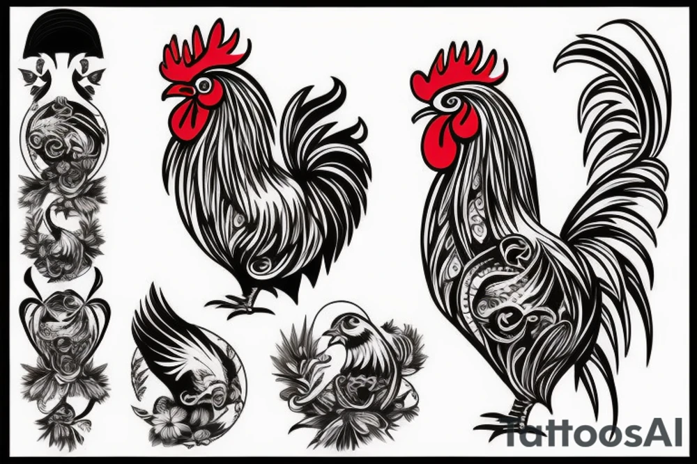 rooster head tattoo idea