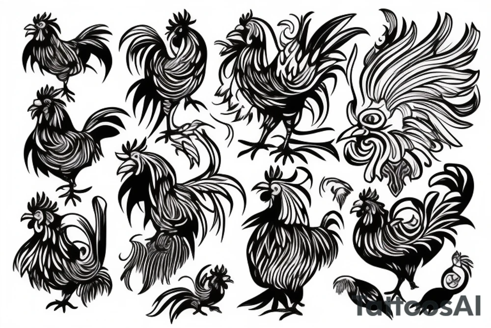 rooster head tattoo idea