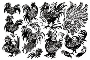 rooster head tattoo idea