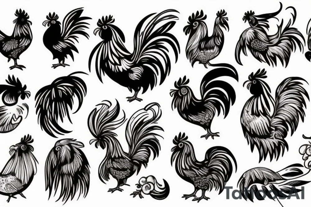 rooster head tattoo idea
