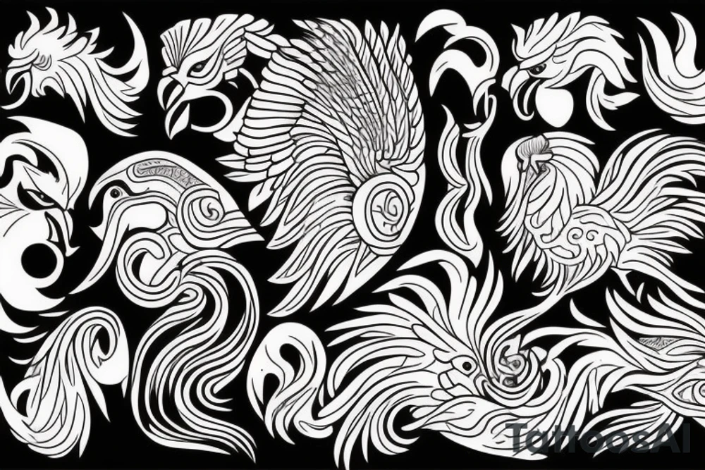 rooster head tattoo idea