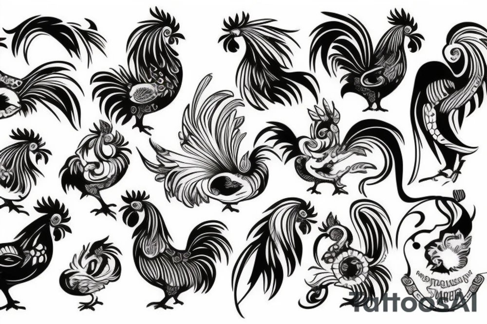 rooster head tattoo idea