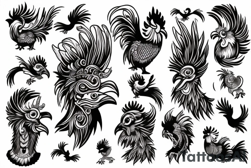 rooster head tattoo idea