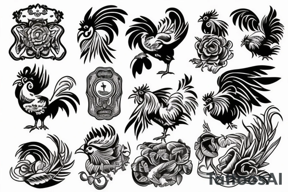 rooster head tattoo idea