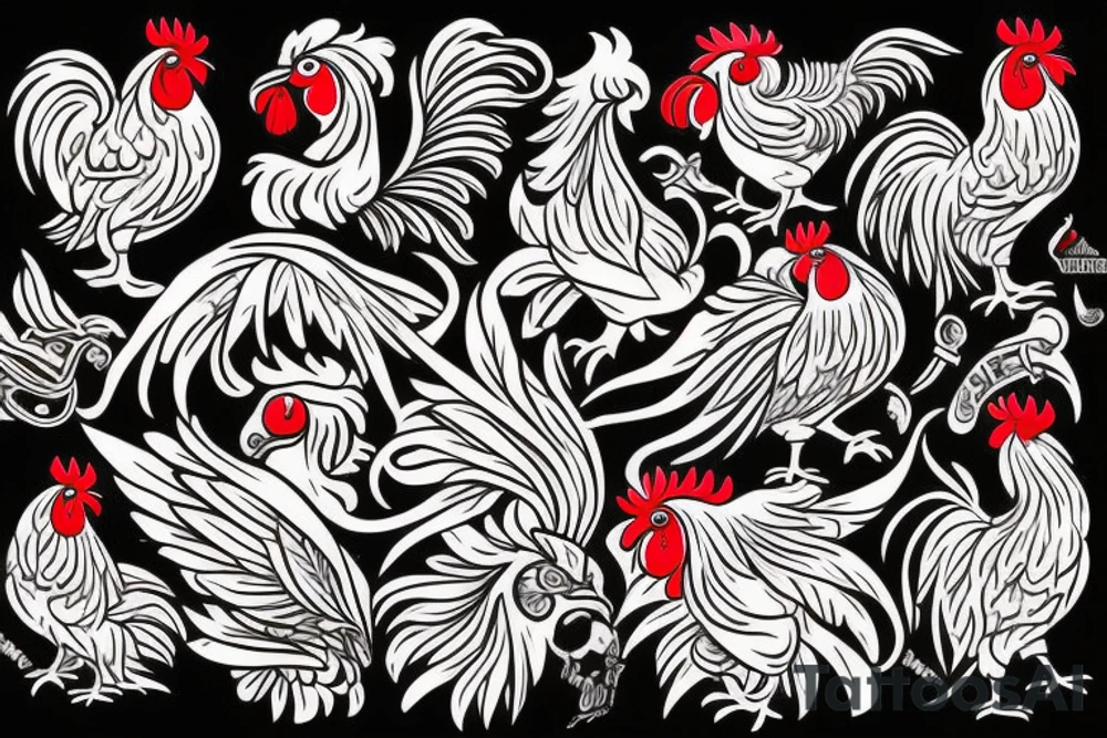 rooster head tattoo idea
