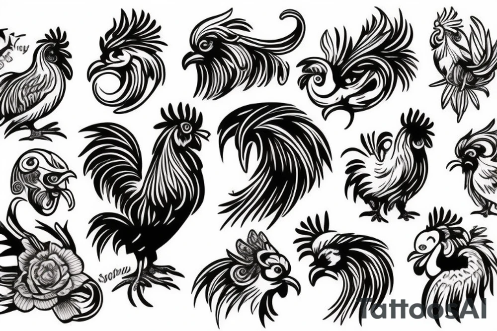 rooster head tattoo idea