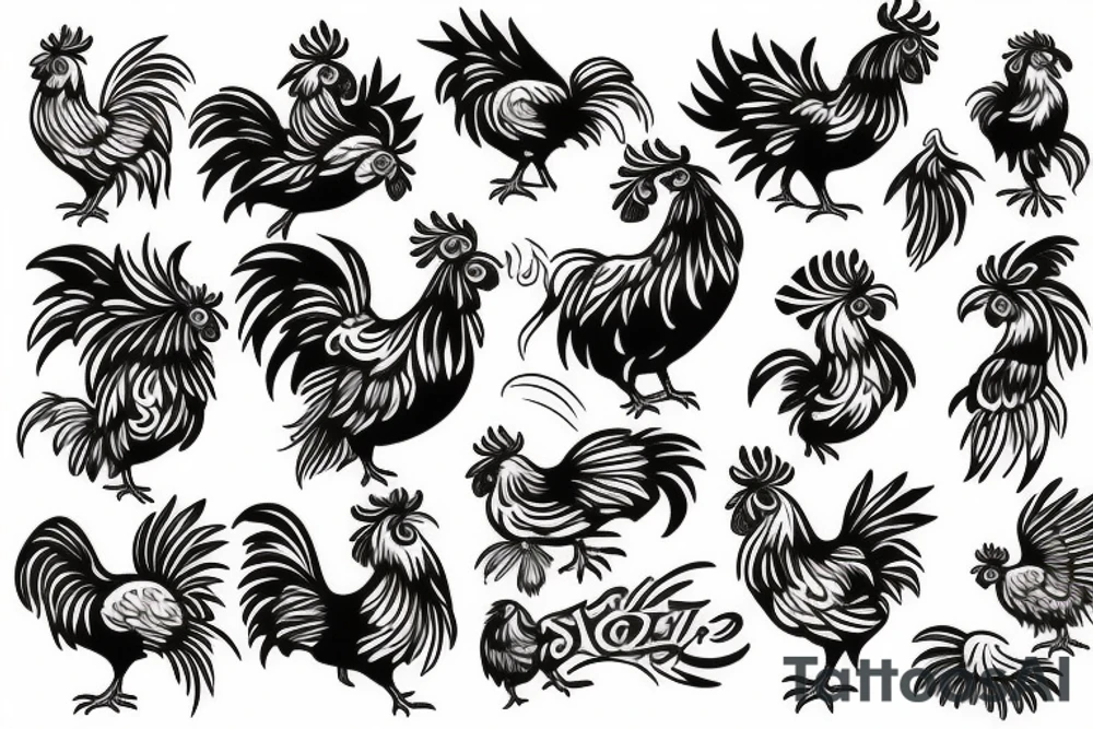 rooster head tattoo idea