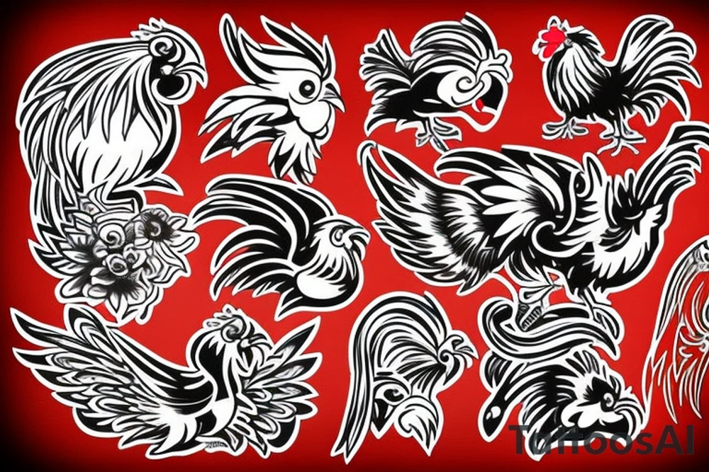 rooster head tattoo idea