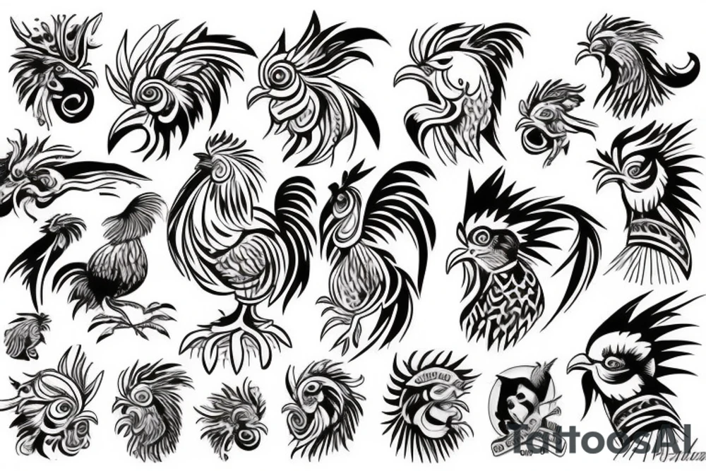 rooster head tattoo idea