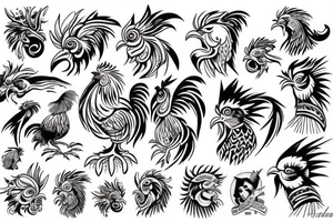 rooster head tattoo idea