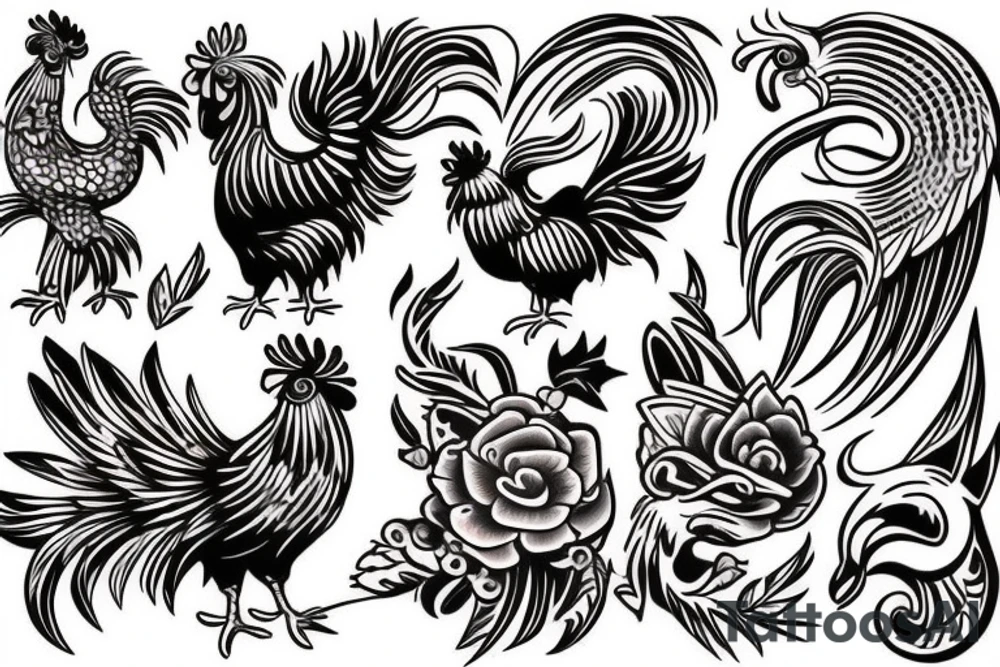 rooster head tattoo idea