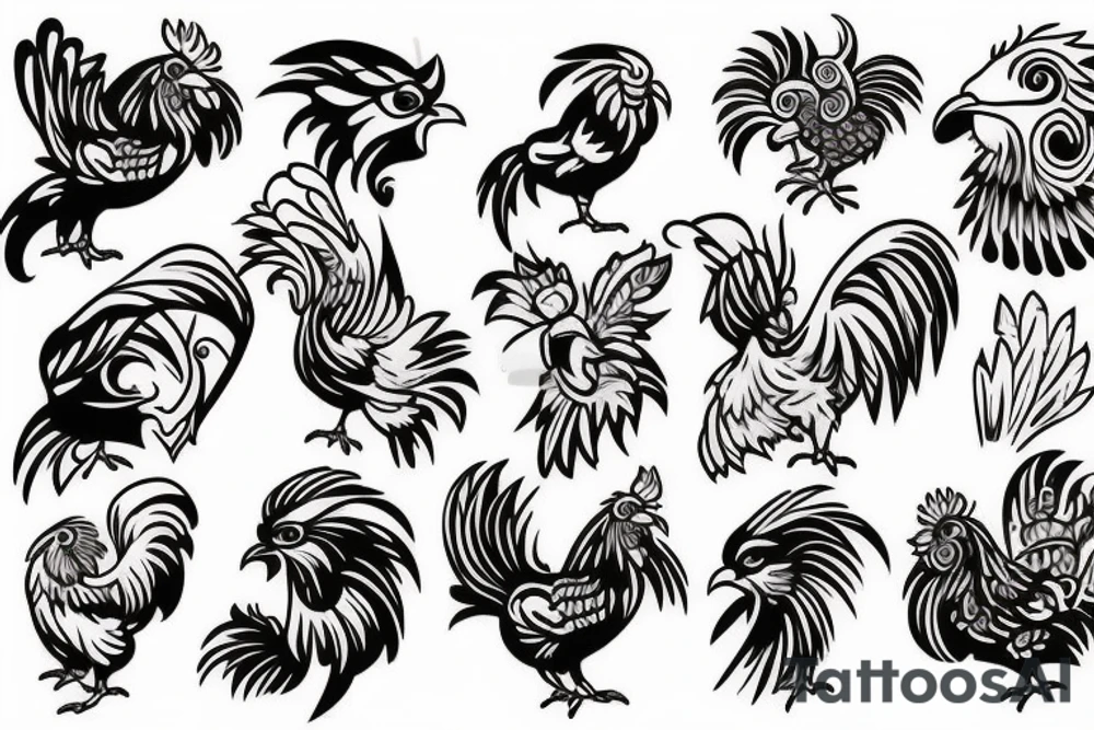 rooster head tattoo idea