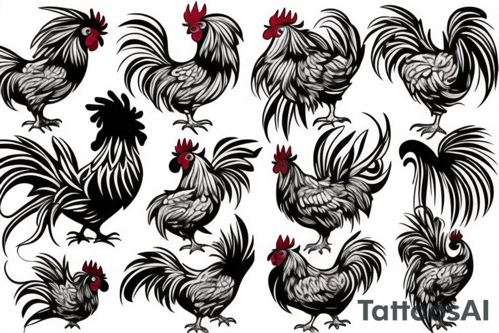 rooster head tattoo idea