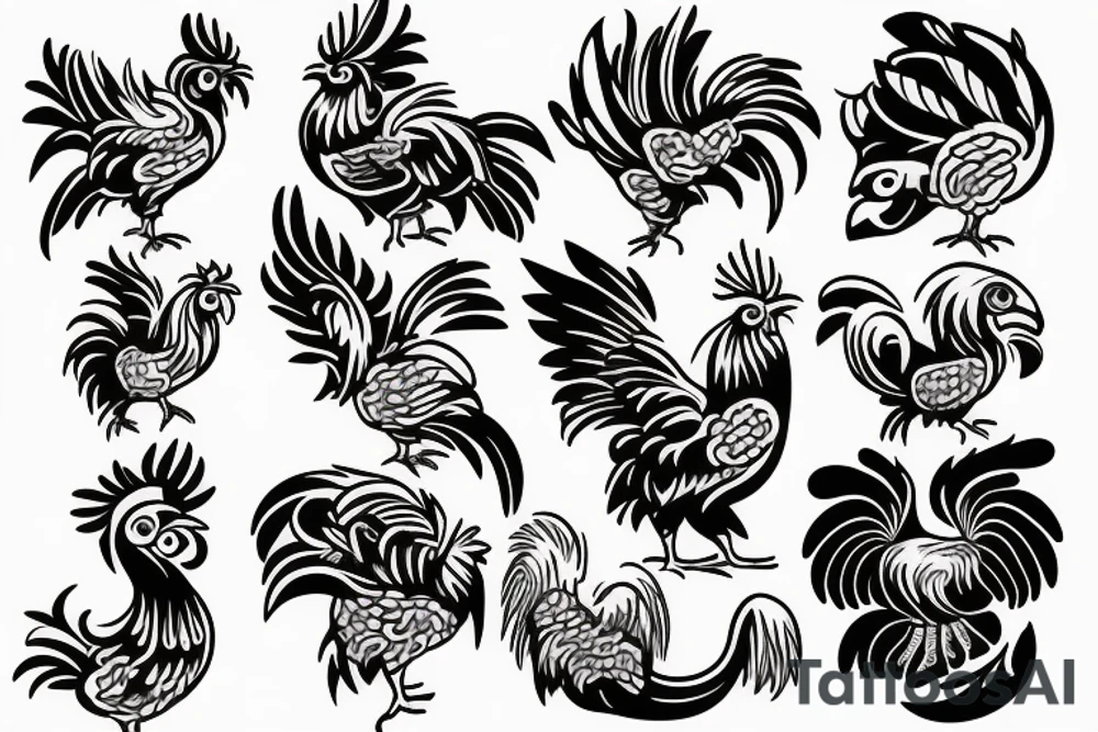 rooster head tattoo idea