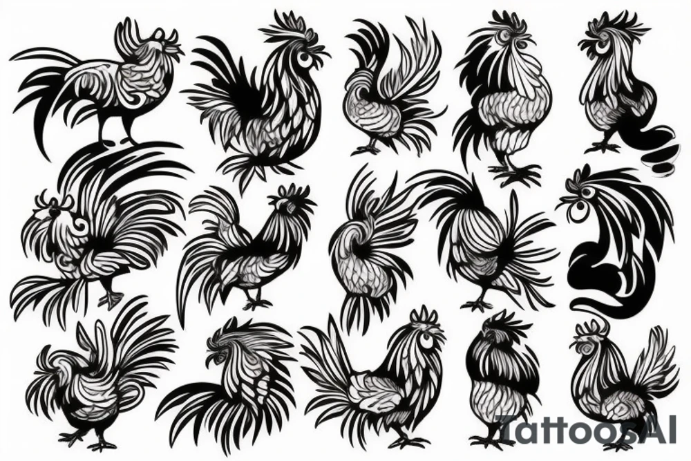 rooster head tattoo idea