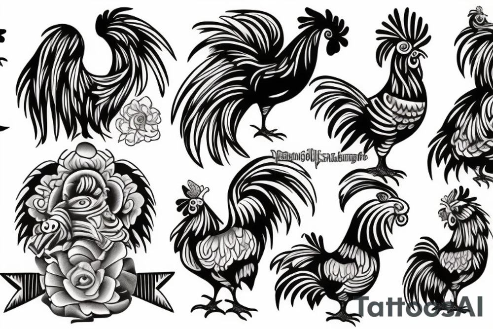 rooster head tattoo idea