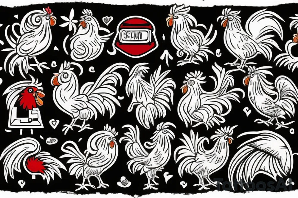 rooster wearing sunglasses tattoo idea