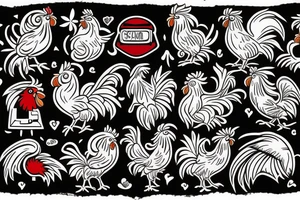 rooster wearing sunglasses tattoo idea