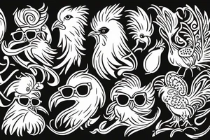 rooster wearing sunglasses tattoo idea