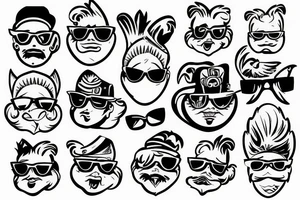 rooster wearing sunglasses tattoo idea