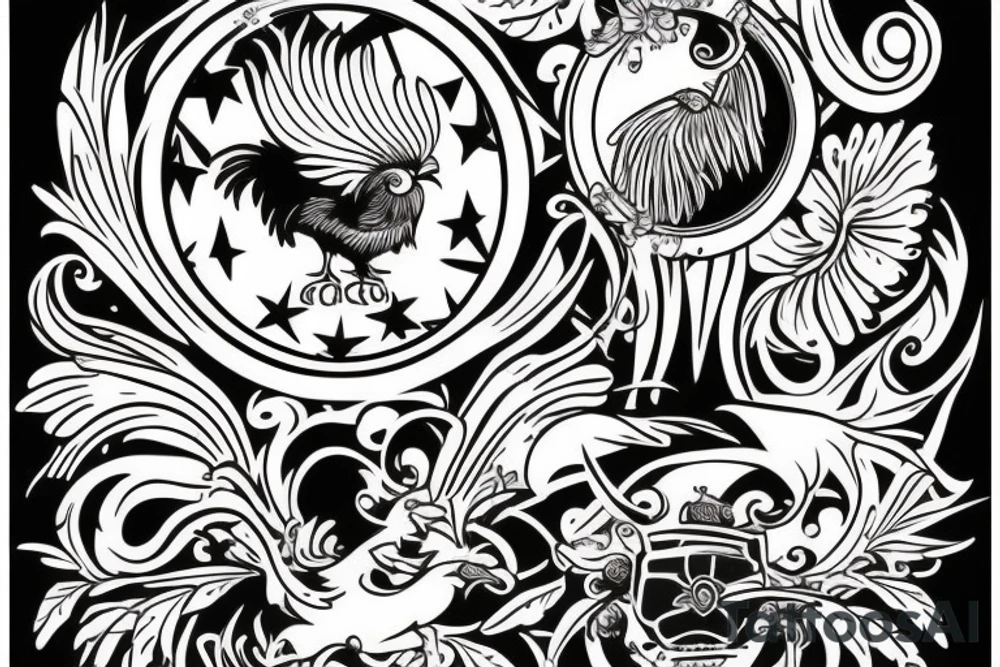 rooster wearing sunglasses tattoo idea