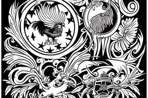 rooster wearing sunglasses tattoo idea