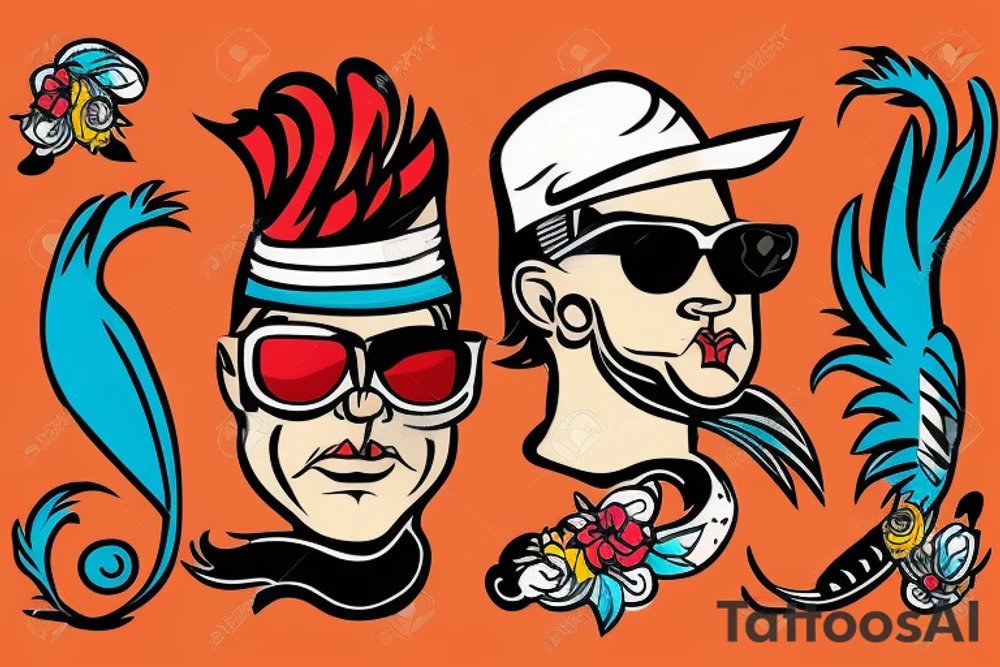 rooster wearing sunglasses tattoo idea
