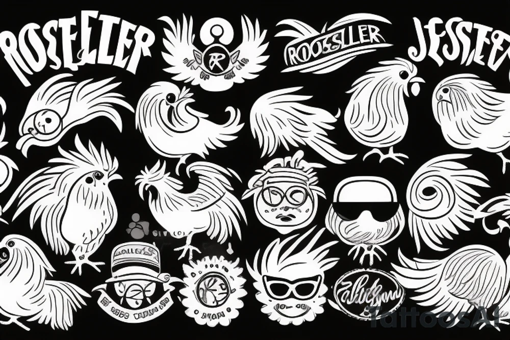 rooster wearing sunglasses tattoo idea