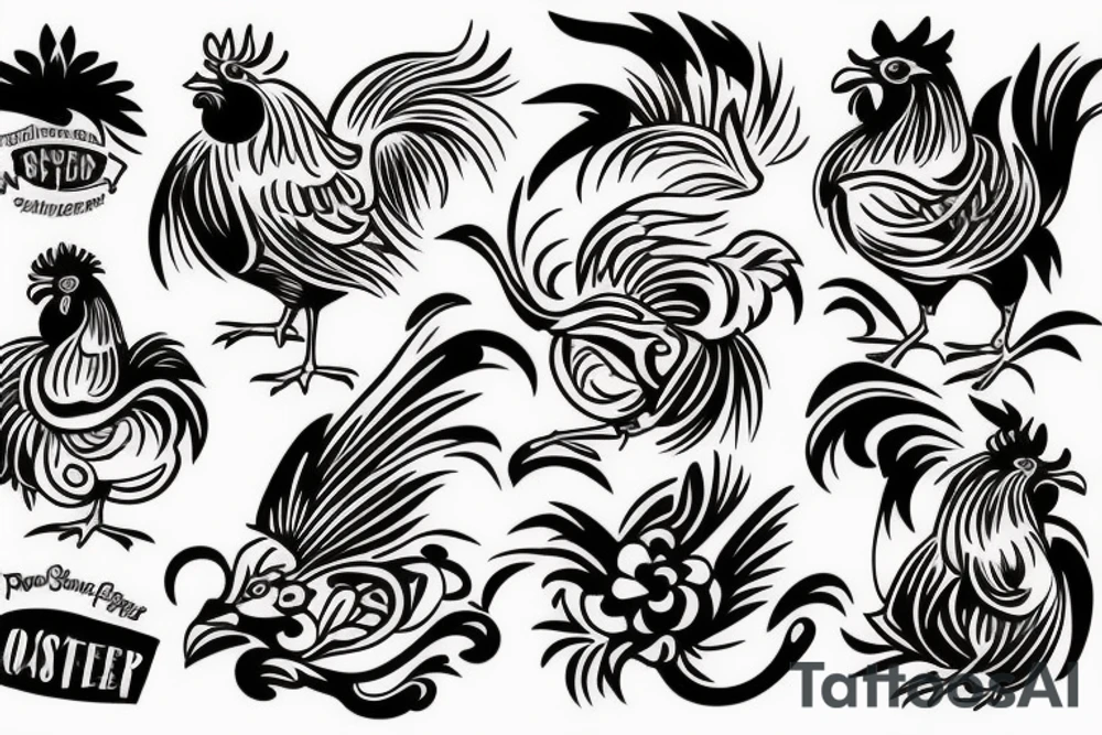 rooster wearing sunglasses tattoo idea