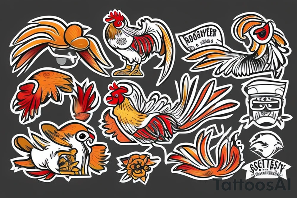 rooster wearing sunglasses tattoo idea