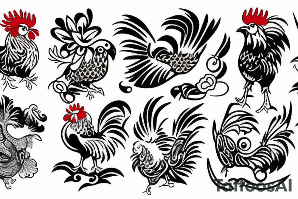 rooster wearing sunglasses tattoo idea