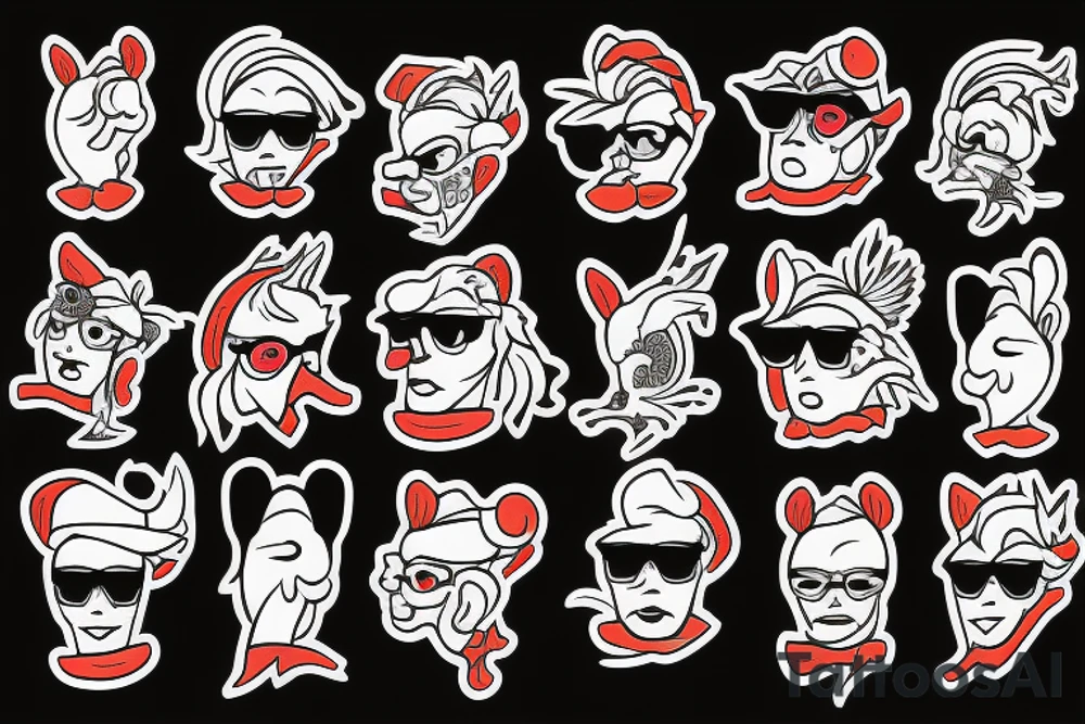 rooster wearing sunglasses tattoo idea