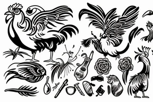 rooster wearing sunglasses tattoo idea
