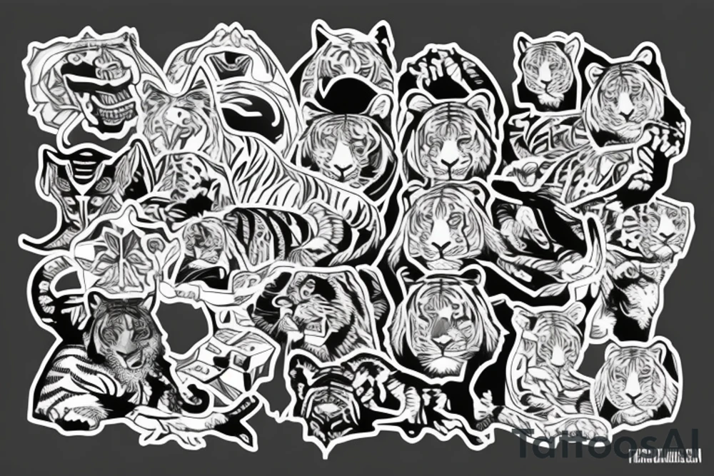 Tiger and human tattoo idea