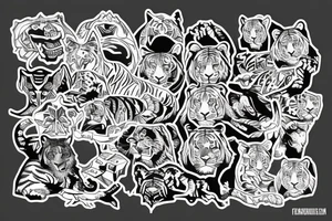 Tiger and human tattoo idea