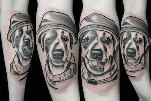 Dog with a hat tattoo idea